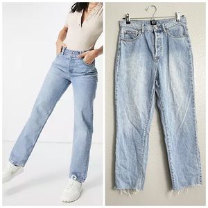Urban Outfitters Slim Straight Light Wash High Rise Jeans